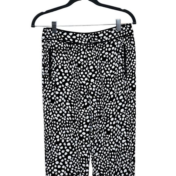 Zara Trafaluc black and white print pull on pants size M - Picture 2 of 15